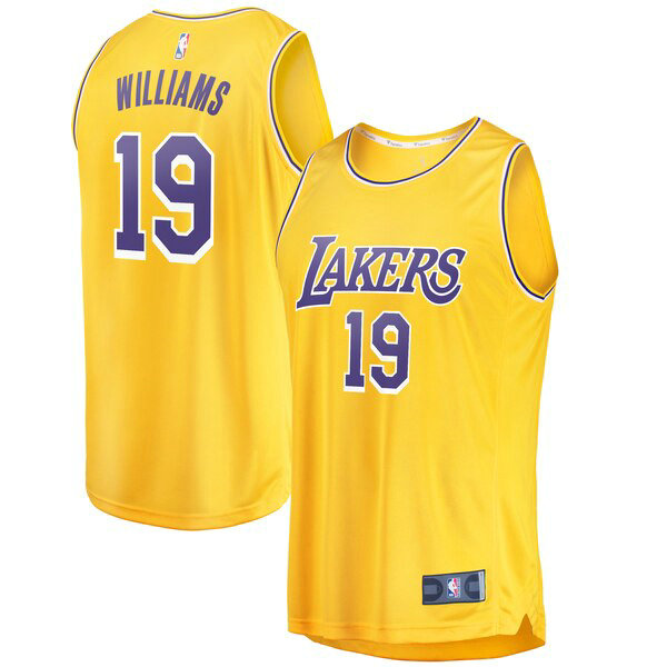 Maillot Los Angeles Lakers Homme Johnathan Williams 19 Icon Edition Jaune